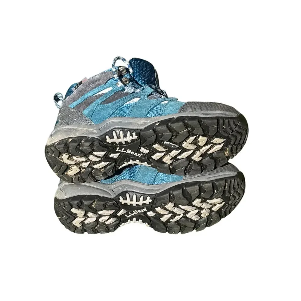 L.L.Bean Kids Size 6 Trail Model Waterproof Hiking Boots Blue Gray